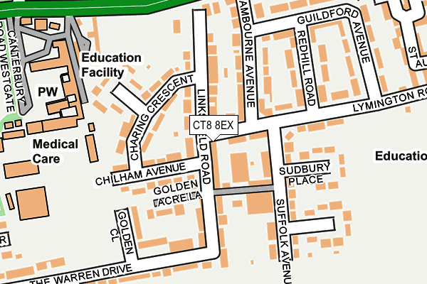 CT8 8EX map - OS OpenMap – Local (Ordnance Survey)