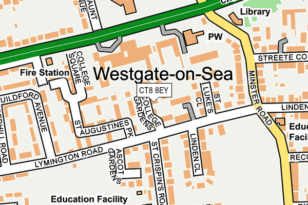 CT8 8EY map - OS OpenMap – Local (Ordnance Survey)