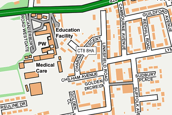 CT8 8HA map - OS OpenMap – Local (Ordnance Survey)