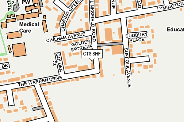 CT8 8HF map - OS OpenMap – Local (Ordnance Survey)