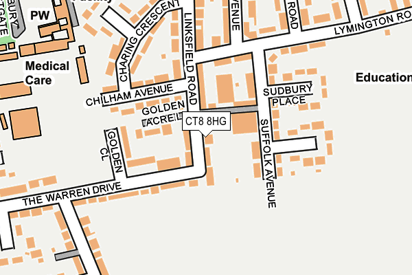 CT8 8HG map - OS OpenMap – Local (Ordnance Survey)
