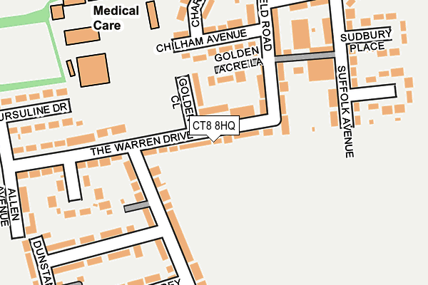 CT8 8HQ map - OS OpenMap – Local (Ordnance Survey)