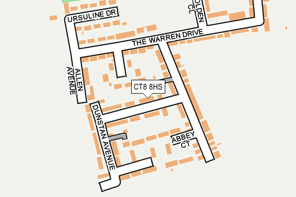 CT8 8HS map - OS OpenMap – Local (Ordnance Survey)