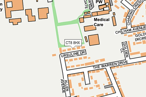 CT8 8HX map - OS OpenMap – Local (Ordnance Survey)