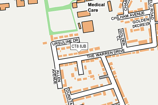 CT8 8JB map - OS OpenMap – Local (Ordnance Survey)