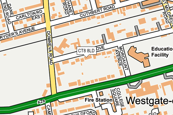 CT8 8LD map - OS OpenMap – Local (Ordnance Survey)