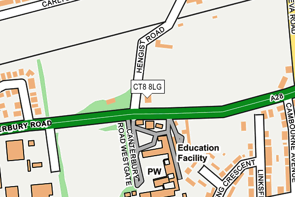 CT8 8LG map - OS OpenMap – Local (Ordnance Survey)