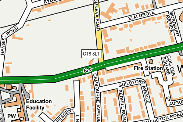 CT8 8LT map - OS OpenMap – Local (Ordnance Survey)