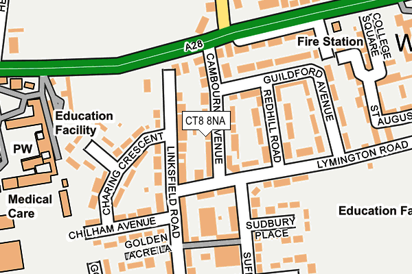 CT8 8NA map - OS OpenMap – Local (Ordnance Survey)