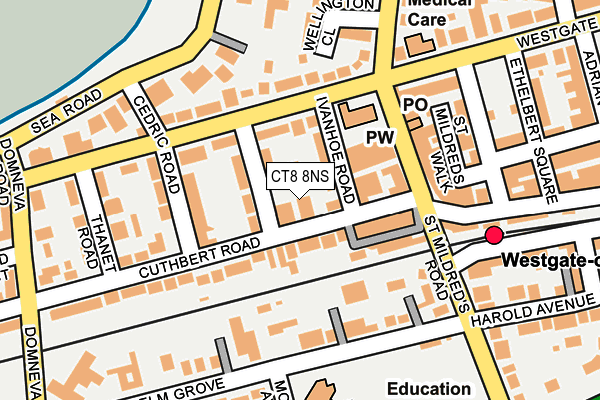 CT8 8NS map - OS OpenMap – Local (Ordnance Survey)