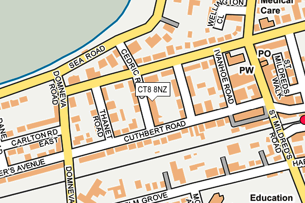 CT8 8NZ map - OS OpenMap – Local (Ordnance Survey)