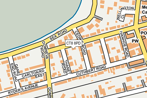 CT8 8PD map - OS OpenMap – Local (Ordnance Survey)