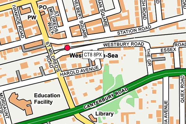 CT8 8PX map - OS OpenMap – Local (Ordnance Survey)