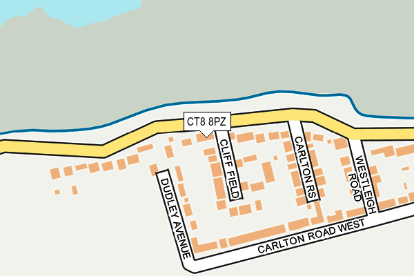 CT8 8PZ map - OS OpenMap – Local (Ordnance Survey)