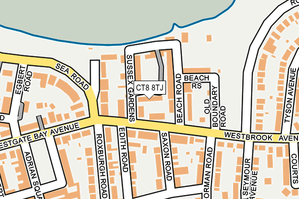 CT8 8TJ map - OS OpenMap – Local (Ordnance Survey)