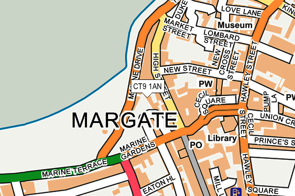 CT9 1AN map - OS OpenMap – Local (Ordnance Survey)