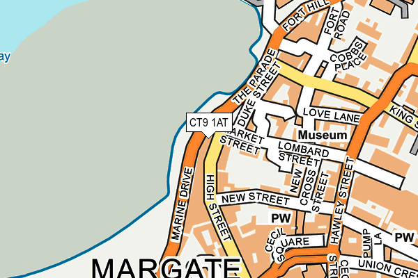 CT9 1AT map - OS OpenMap – Local (Ordnance Survey)