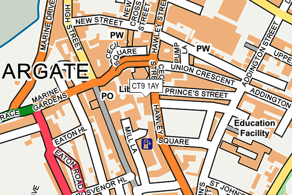 CT9 1AY map - OS OpenMap – Local (Ordnance Survey)