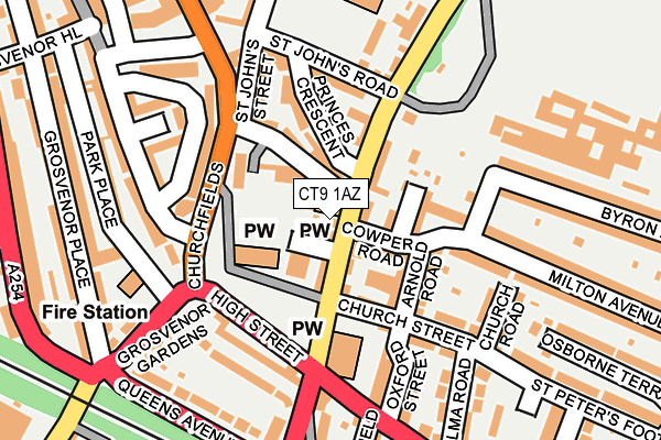 CT9 1AZ map - OS OpenMap – Local (Ordnance Survey)