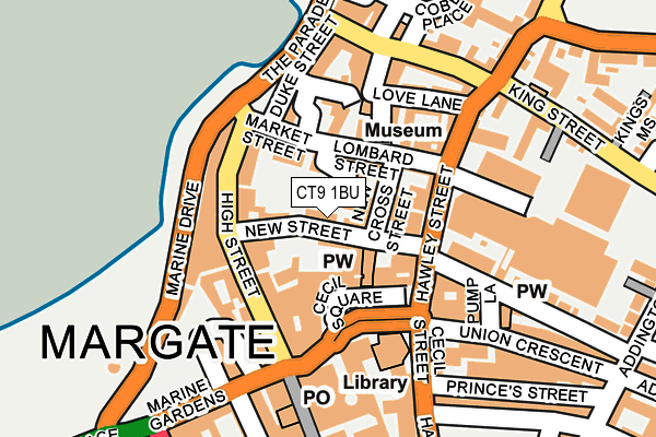 CT9 1BU map - OS OpenMap – Local (Ordnance Survey)