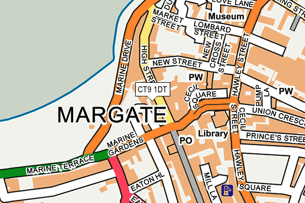 CT9 1DT map - OS OpenMap – Local (Ordnance Survey)