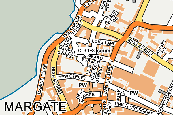 CT9 1ES map - OS OpenMap – Local (Ordnance Survey)