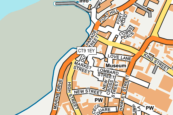 CT9 1EY map - OS OpenMap – Local (Ordnance Survey)