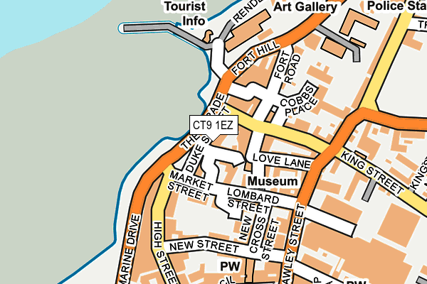 CT9 1EZ map - OS OpenMap – Local (Ordnance Survey)