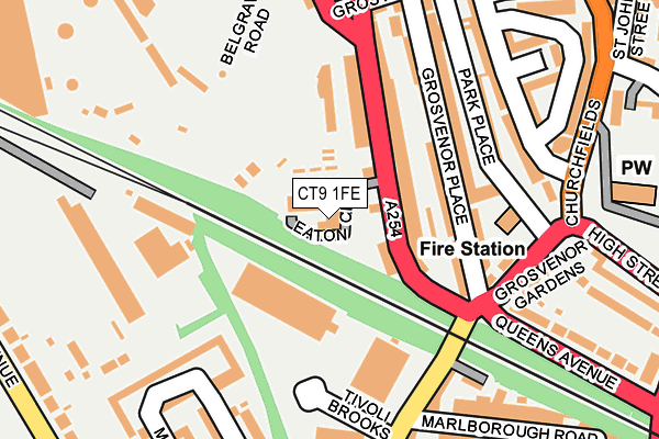 CT9 1FE map - OS OpenMap – Local (Ordnance Survey)