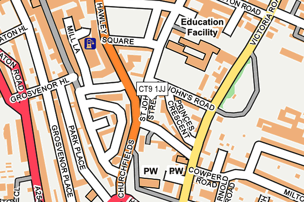 CT9 1JJ map - OS OpenMap – Local (Ordnance Survey)