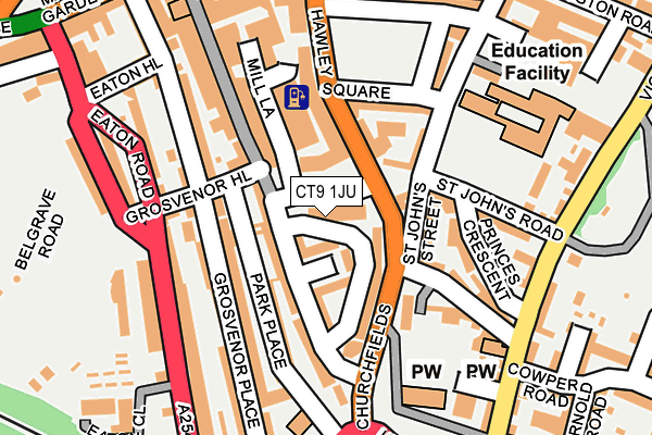 CT9 1JU map - OS OpenMap – Local (Ordnance Survey)