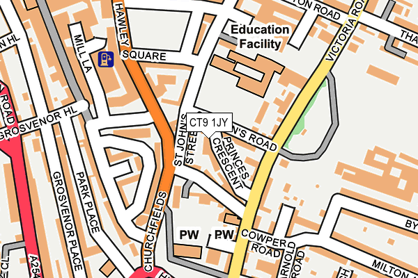 CT9 1JY map - OS OpenMap – Local (Ordnance Survey)