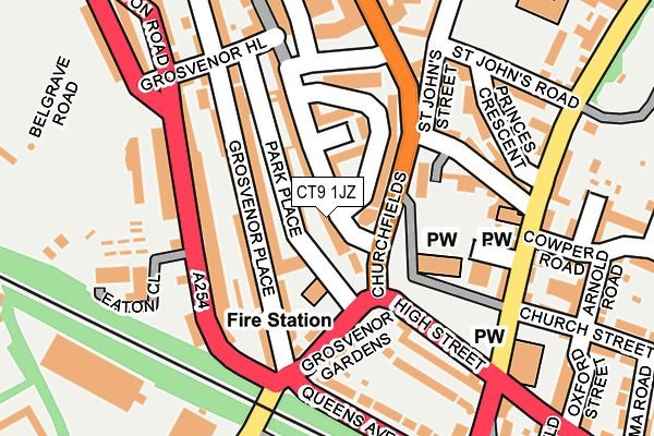 CT9 1JZ map - OS OpenMap – Local (Ordnance Survey)