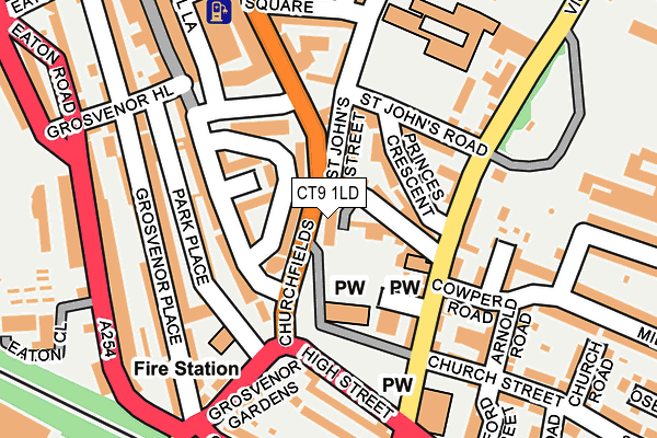 CT9 1LD map - OS OpenMap – Local (Ordnance Survey)