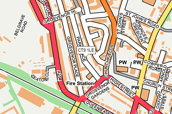 CT9 1LE map - OS OpenMap – Local (Ordnance Survey)