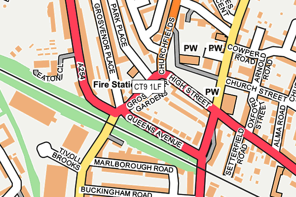 CT9 1LF map - OS OpenMap – Local (Ordnance Survey)