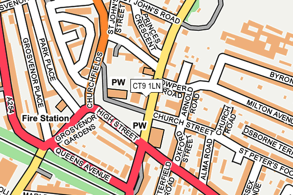 CT9 1LN map - OS OpenMap – Local (Ordnance Survey)