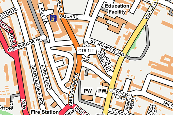 CT9 1LT map - OS OpenMap – Local (Ordnance Survey)