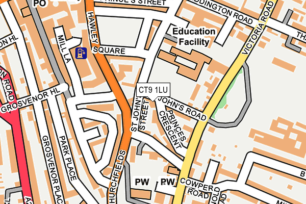 CT9 1LU map - OS OpenMap – Local (Ordnance Survey)