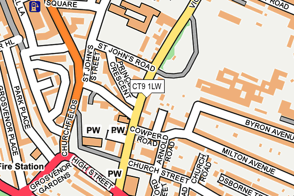 CT9 1LW map - OS OpenMap – Local (Ordnance Survey)