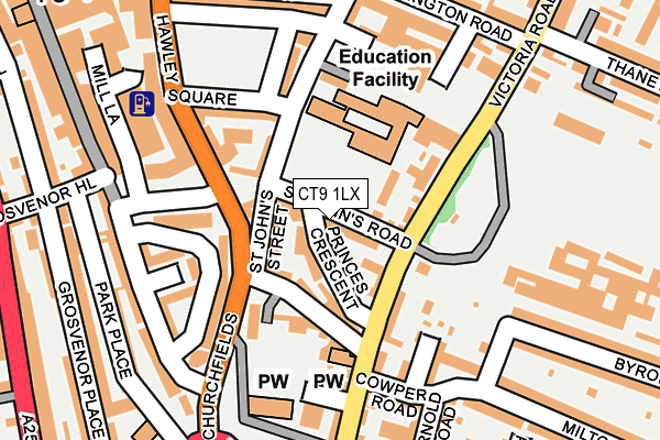 CT9 1LX map - OS OpenMap – Local (Ordnance Survey)