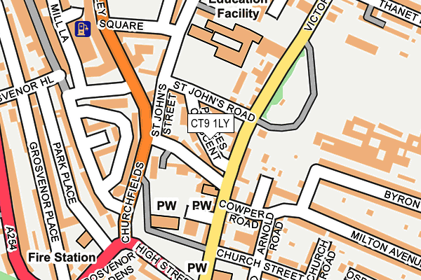 CT9 1LY map - OS OpenMap – Local (Ordnance Survey)