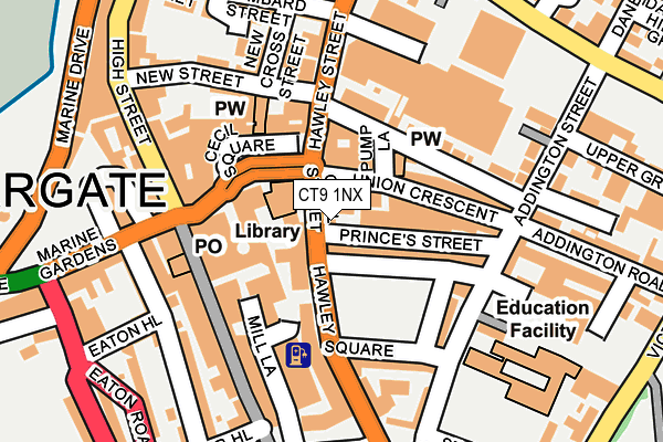 CT9 1NX map - OS OpenMap – Local (Ordnance Survey)