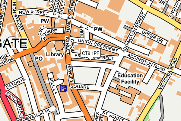 CT9 1PF map - OS OpenMap – Local (Ordnance Survey)