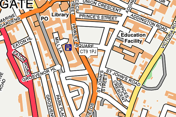 CT9 1PJ map - OS OpenMap – Local (Ordnance Survey)