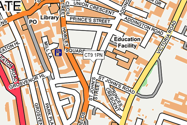 CT9 1PN map - OS OpenMap – Local (Ordnance Survey)