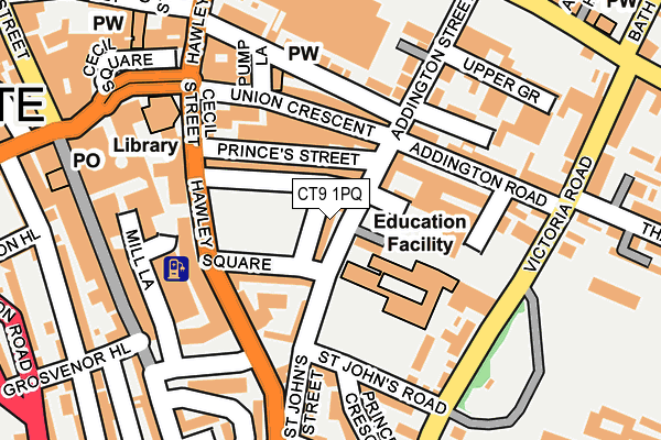 CT9 1PQ map - OS OpenMap – Local (Ordnance Survey)