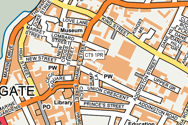 CT9 1PR map - OS OpenMap – Local (Ordnance Survey)