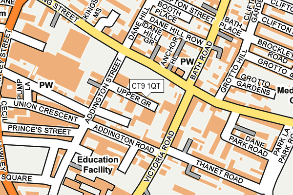 CT9 1QT map - OS OpenMap – Local (Ordnance Survey)