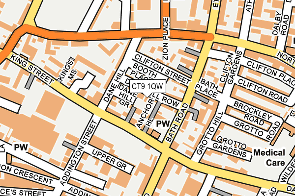 CT9 1QW map - OS OpenMap – Local (Ordnance Survey)